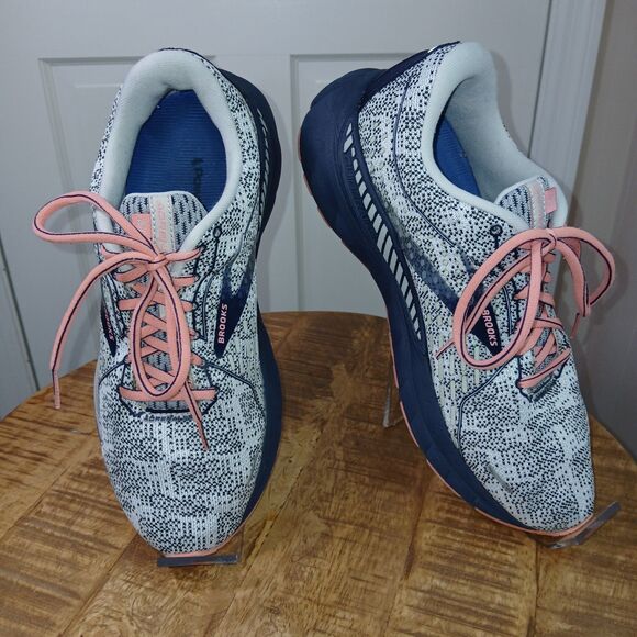 Brooks Adrenaline GTS 21 Running Shoes Women's Size 10 White Blue Pink Comfort - Picture 10 of 16